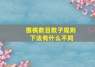 围棋数目数子规则 下法有什么不同